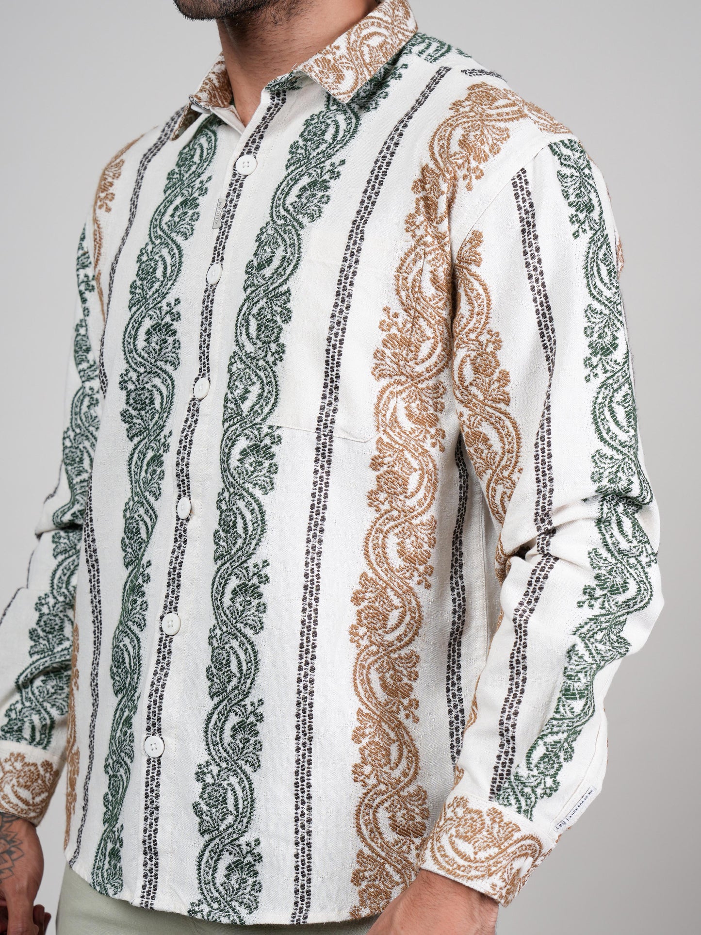 Men’s Long Sleeve Printed Shacket