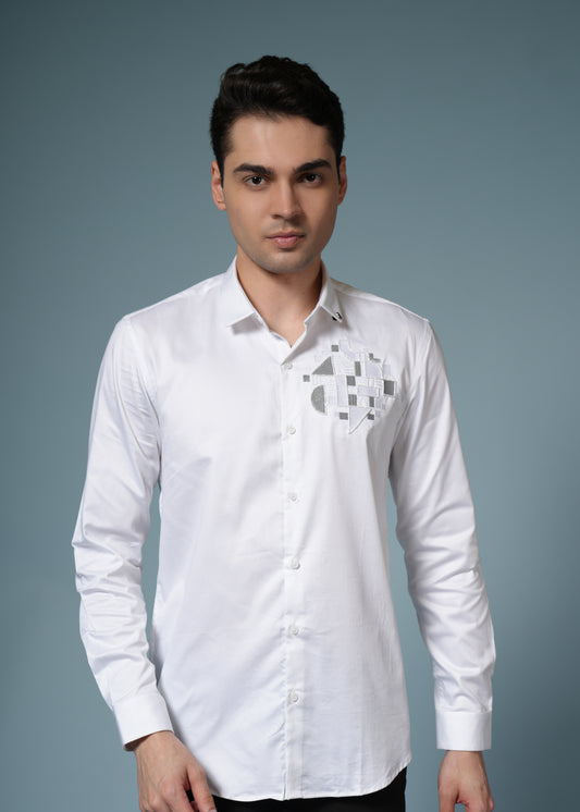 Men’s Embroidered Casual Shirt