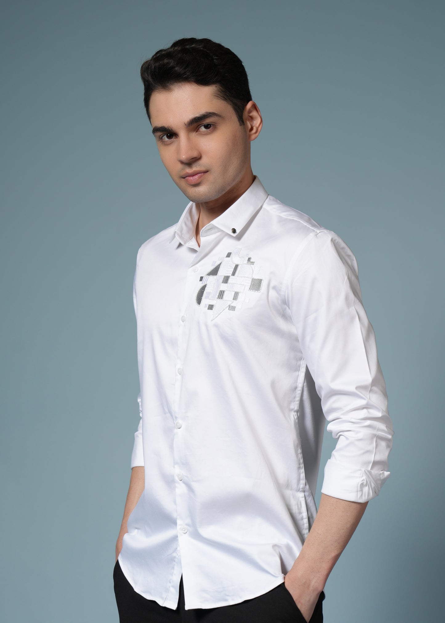 Men’s Embroidered Casual Shirt