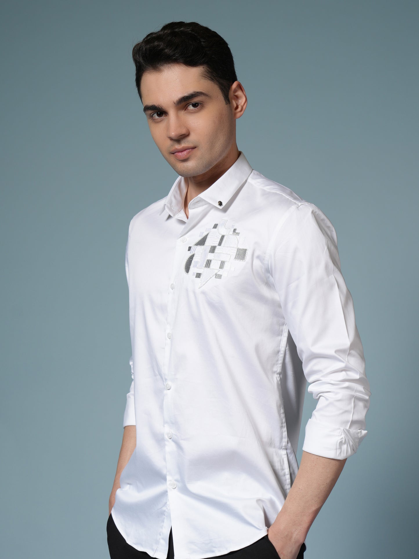Men’s Embroidered Casual Shirt