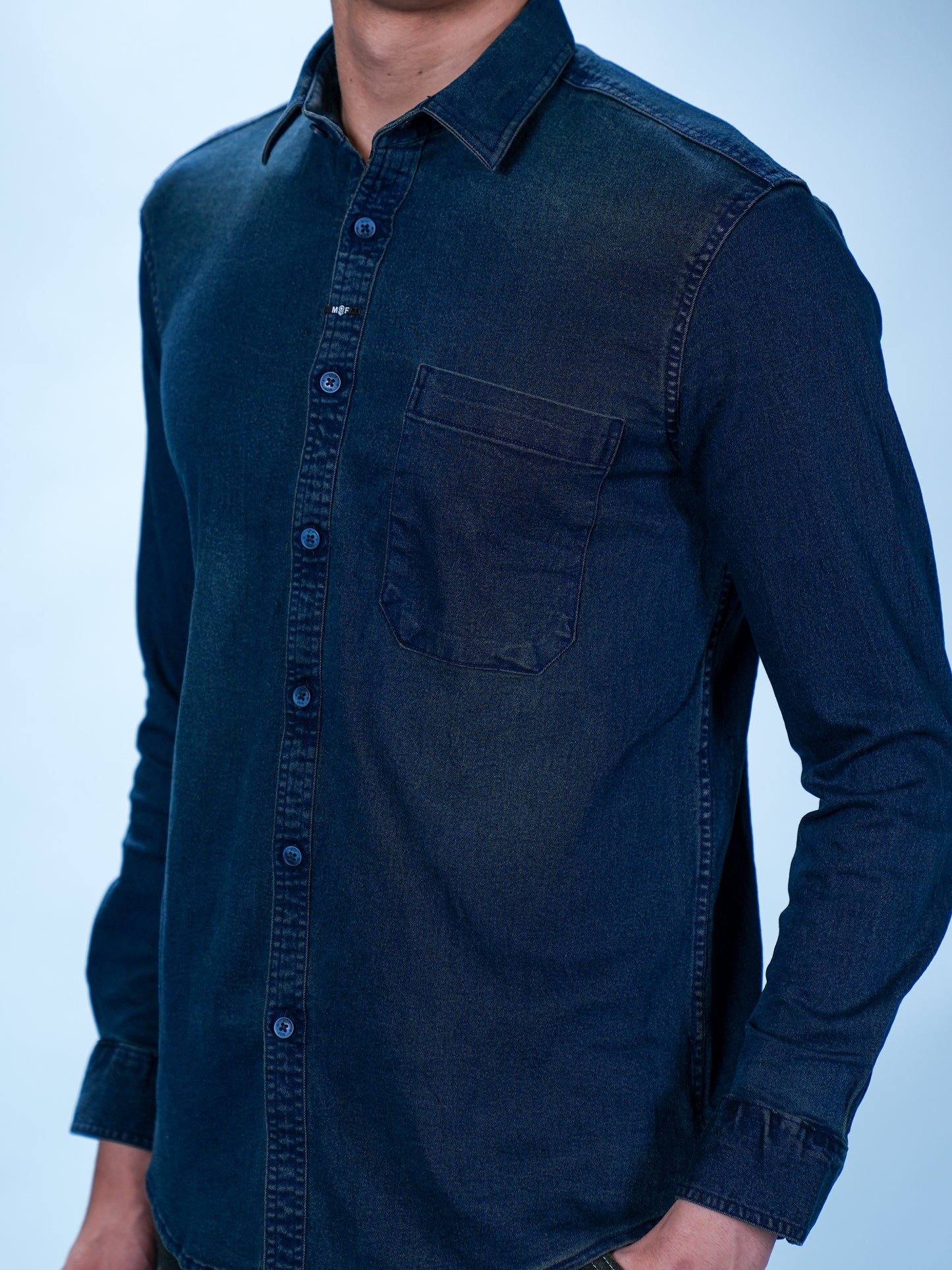 Men’s Green Denim Shirt