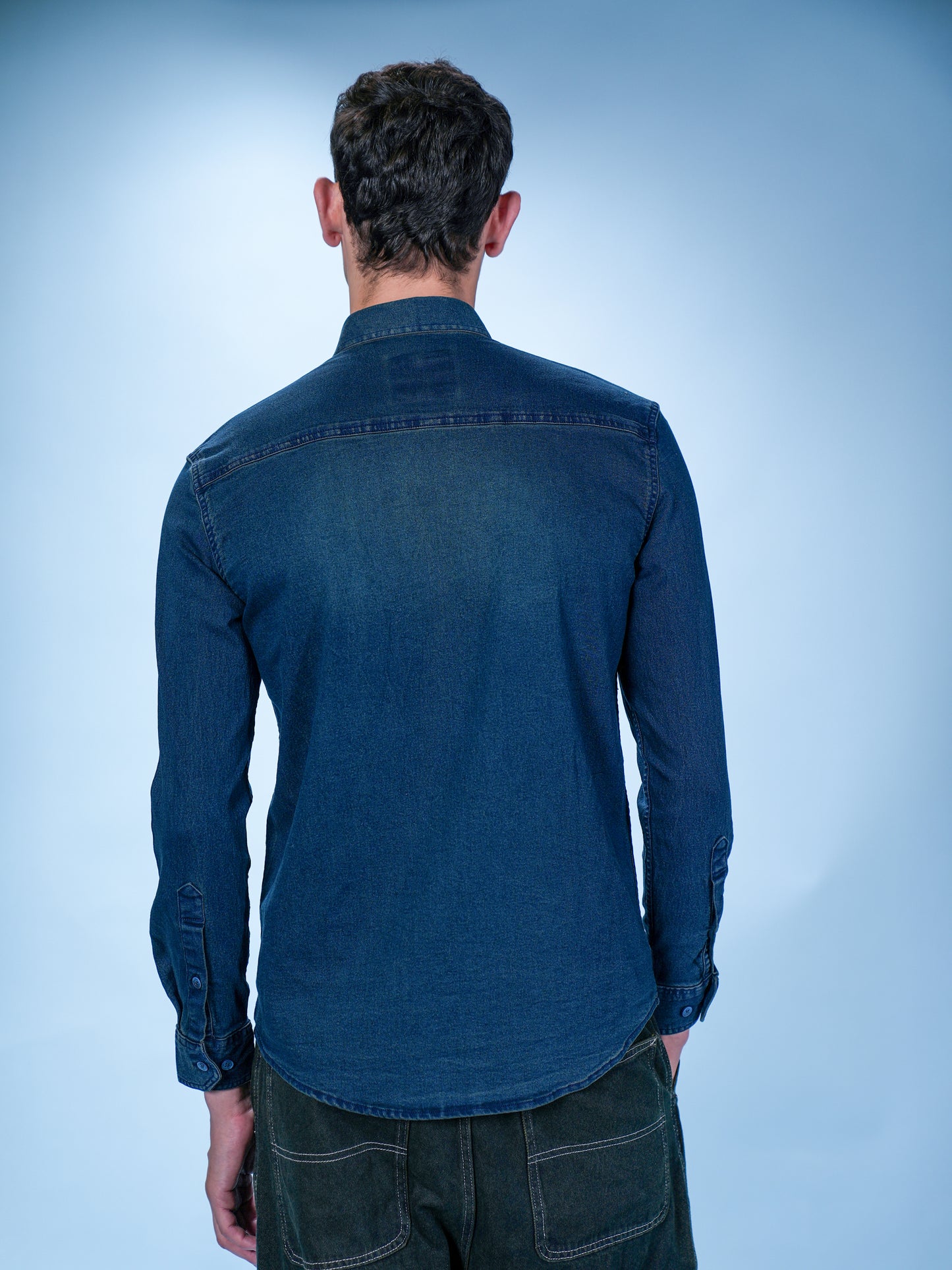 Men’s Green Denim Shirt