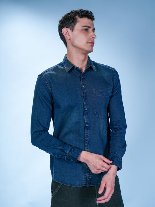 Men’s Green Denim Shirt