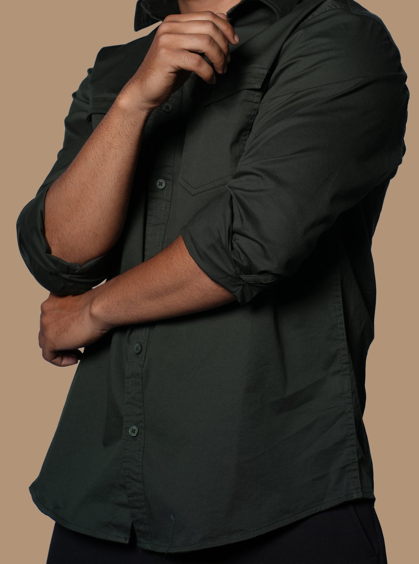 Men’s Bottle Green Casual Shirt