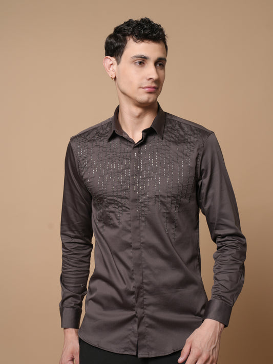 Men's Dark Grey Party Wear