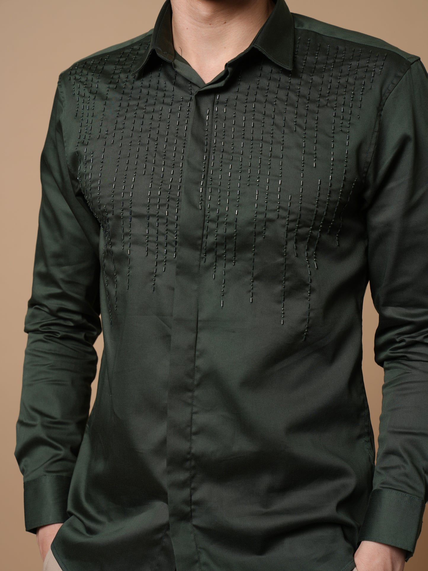 Men's Bottle Green  Party Wear