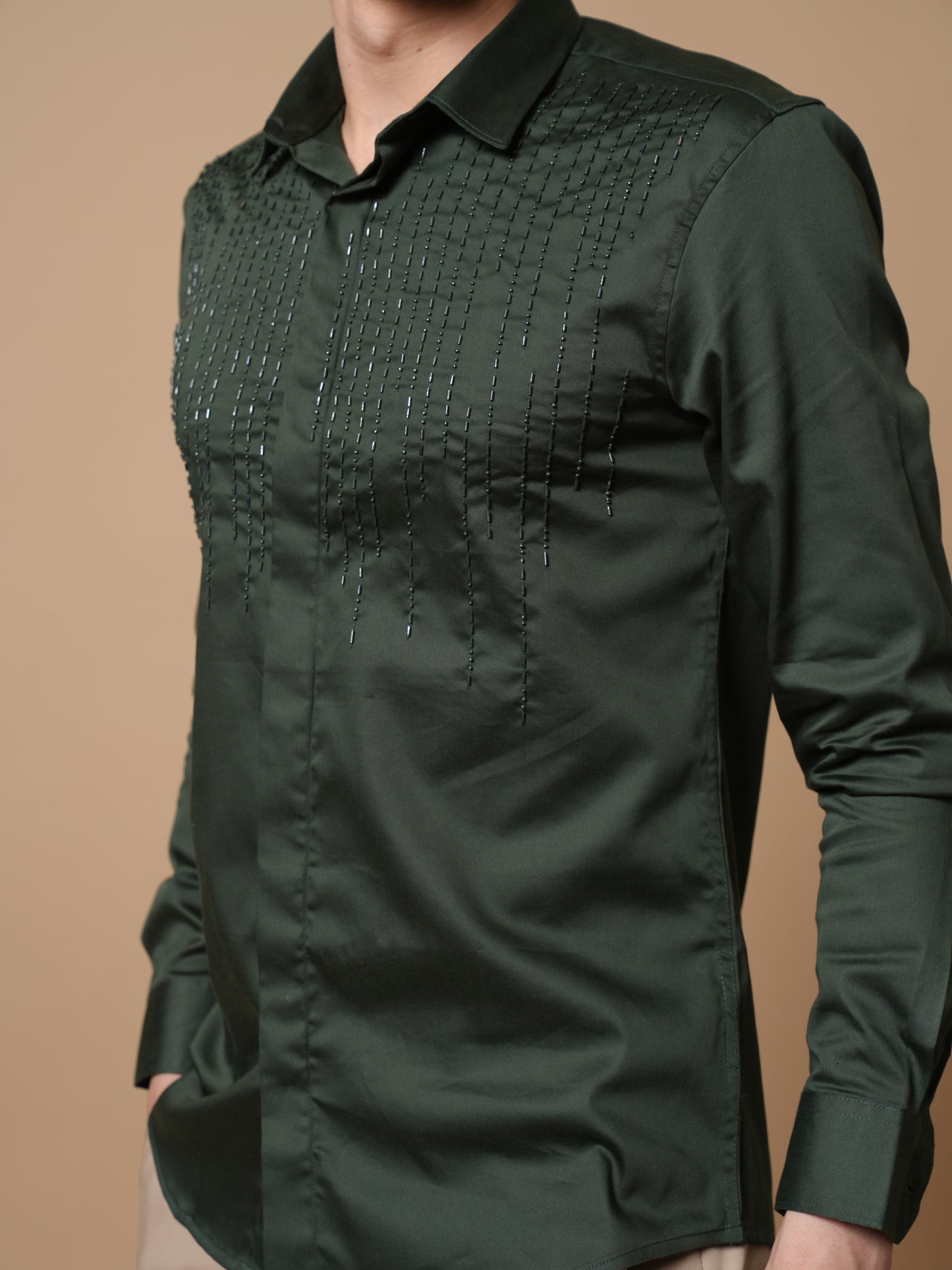 Men's Bottle Green  Party Wear