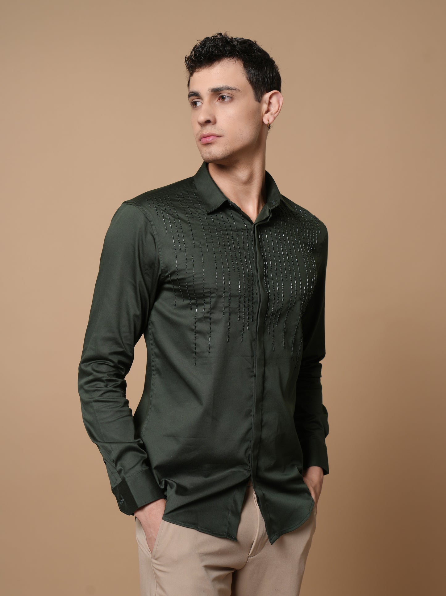 Men's Bottle Green  Party Wear