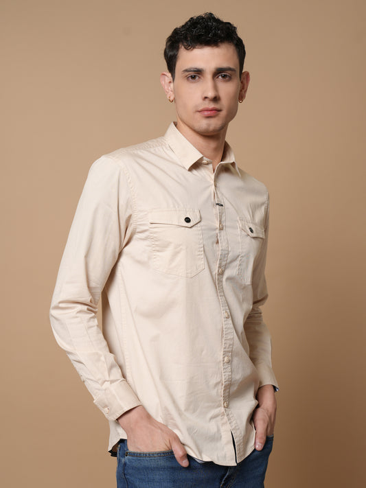 Men’s Cream Casual Shirt
