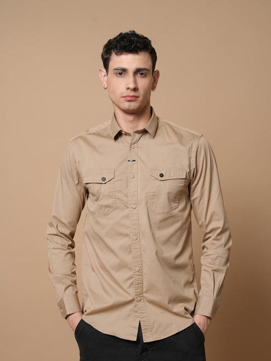 Men’s Khaki Casual Shirt
