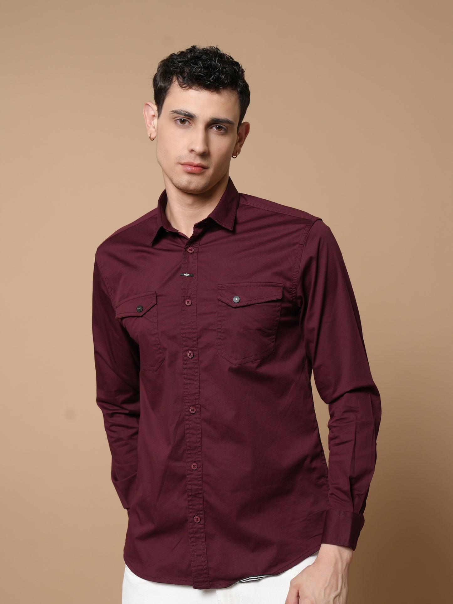 Men’s Maroon Casual Shirt