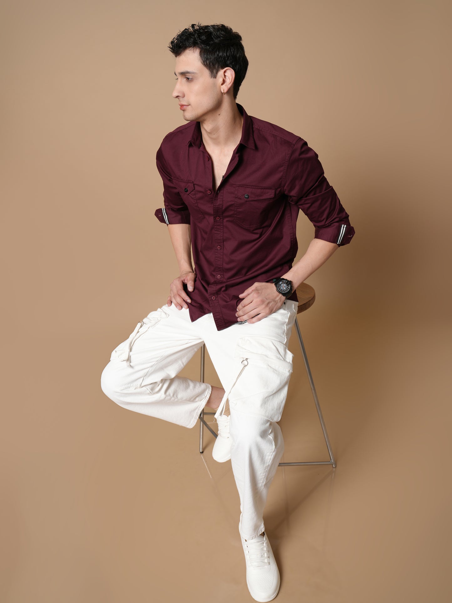 Men’s Maroon Casual Shirt