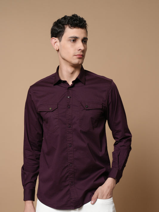 Men’s Wine Casual Shirt