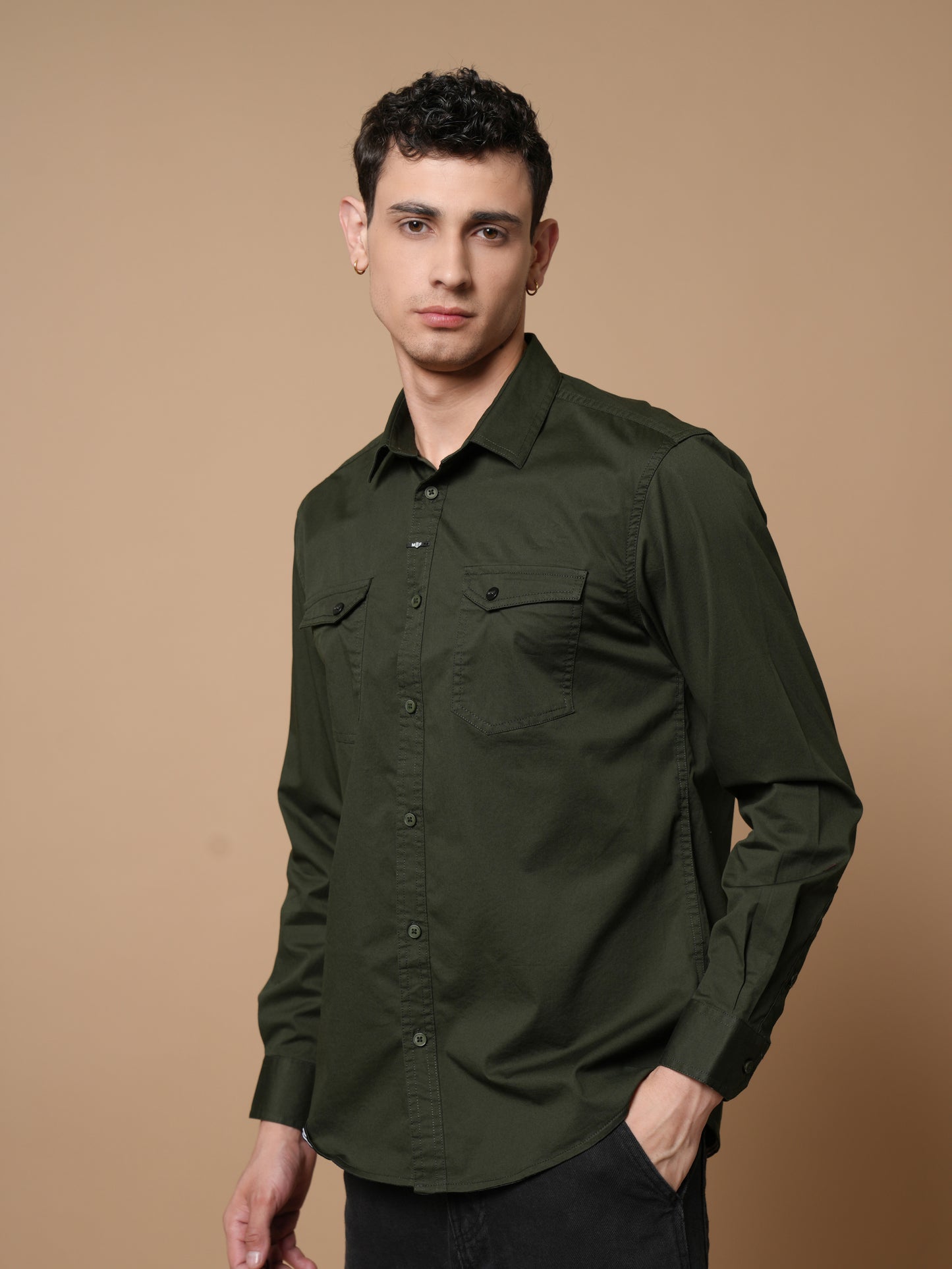 Men’s Bottle Green Casual Shirt