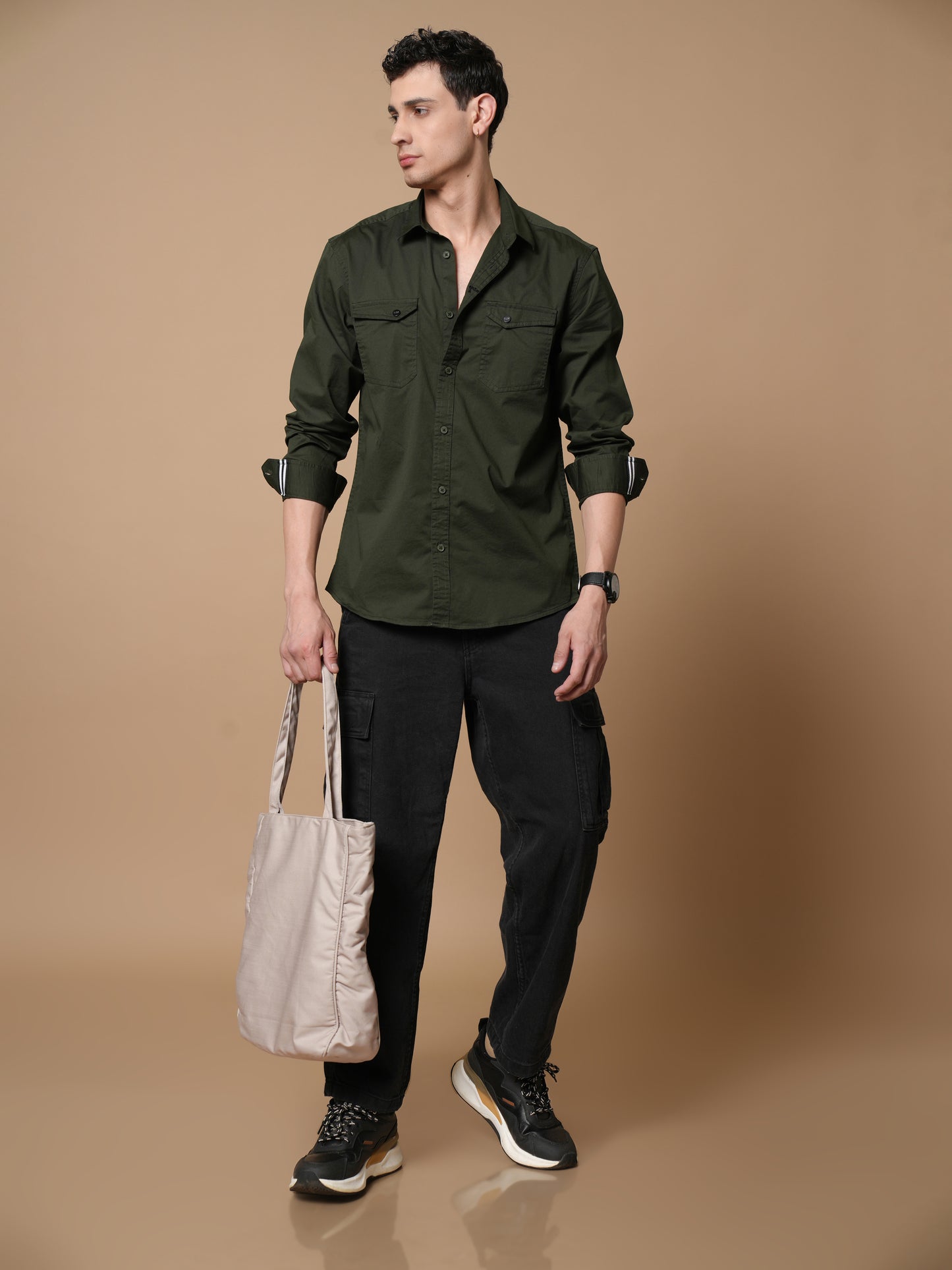 Men’s Bottle Green Casual Shirt