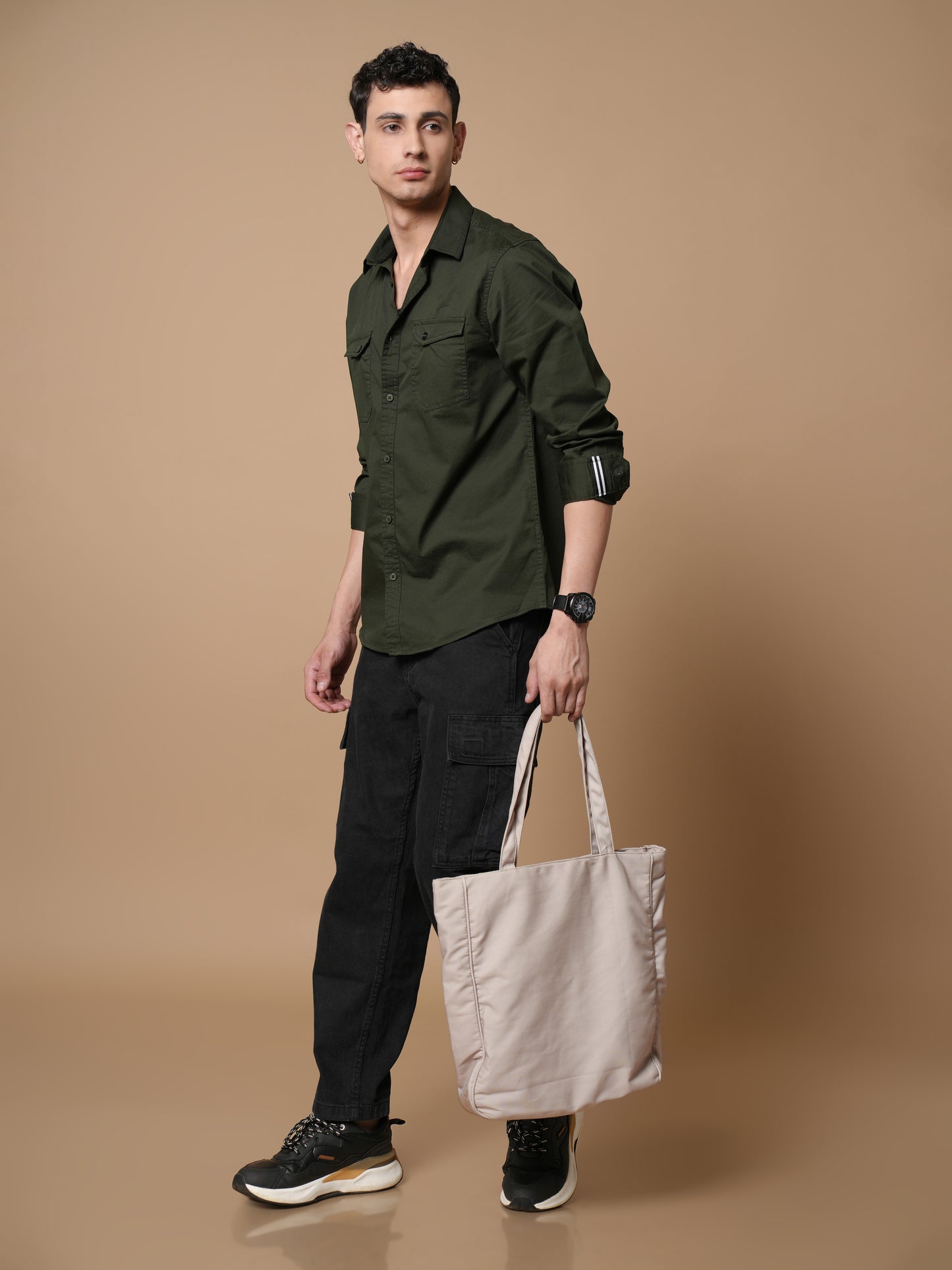 Men’s Bottle Green Casual Shirt