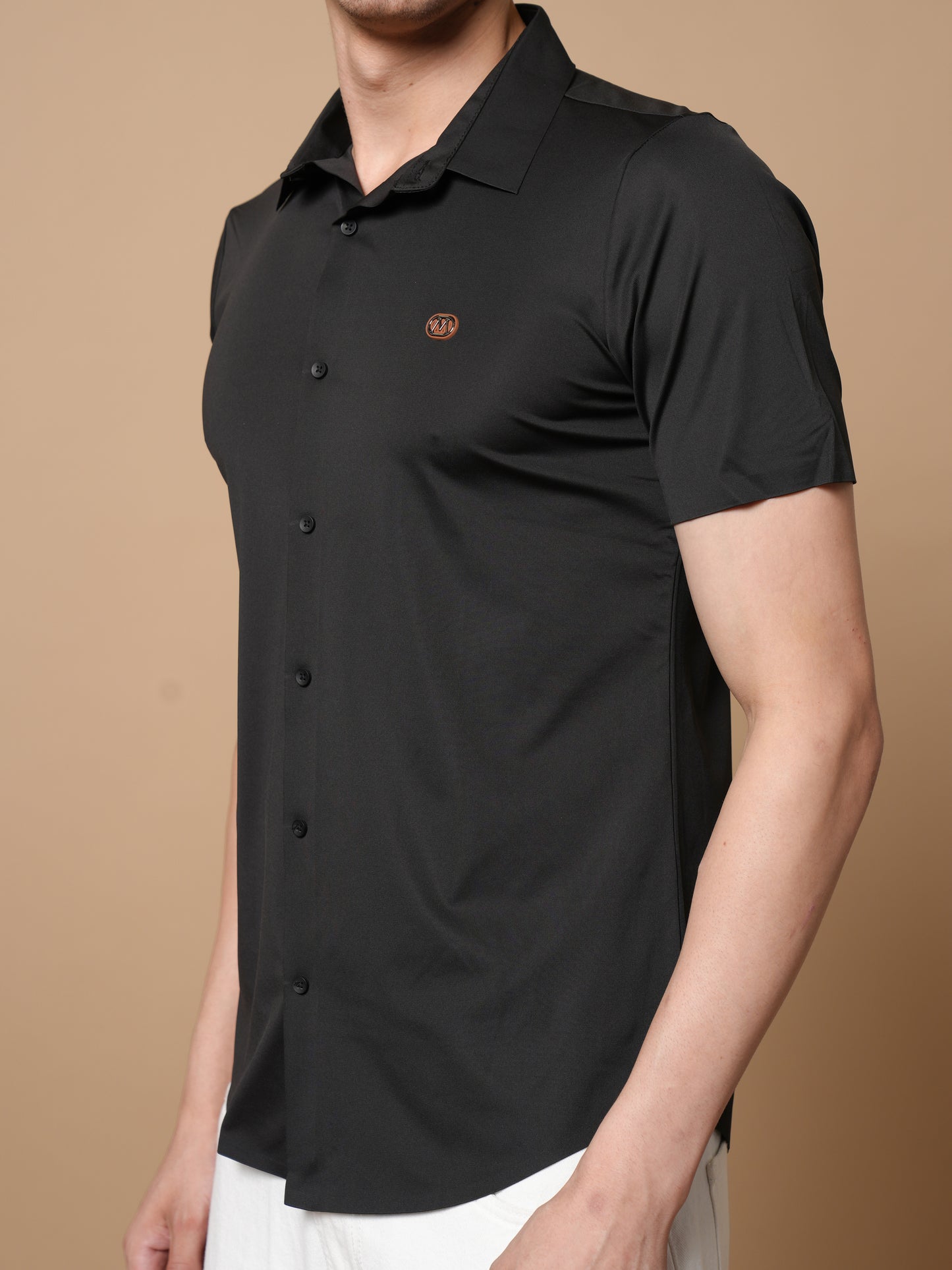 Men’s Short Sleeve Stitchless Shirt Black