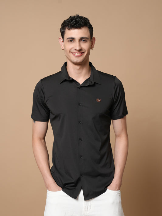Men’s Short Sleeve Stitchless Shirt Black