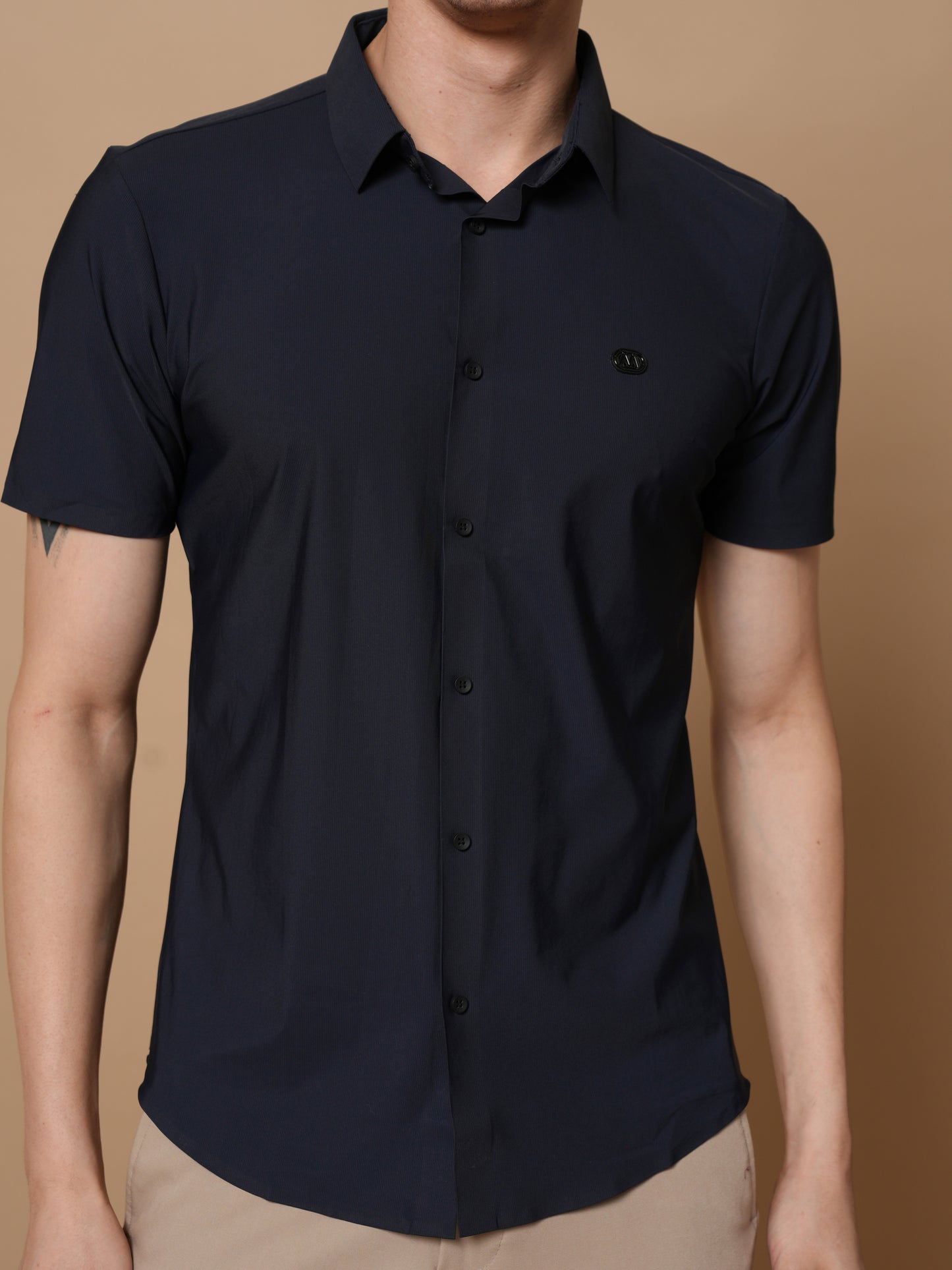 Men’s Short Sleeve Stitchless Shirt Navy