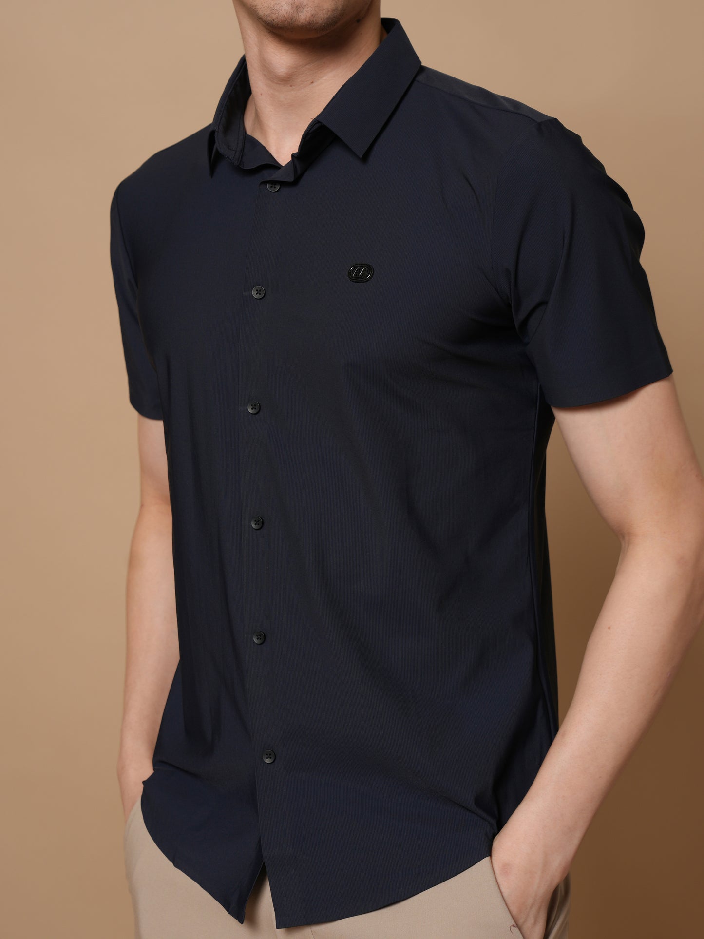 Men’s Short Sleeve Stitchless Shirt Navy