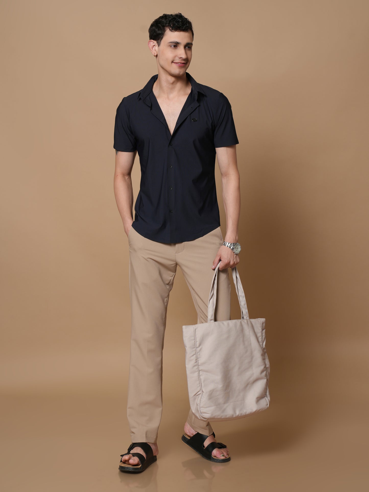 Men’s Short Sleeve Stitchless Shirt Navy