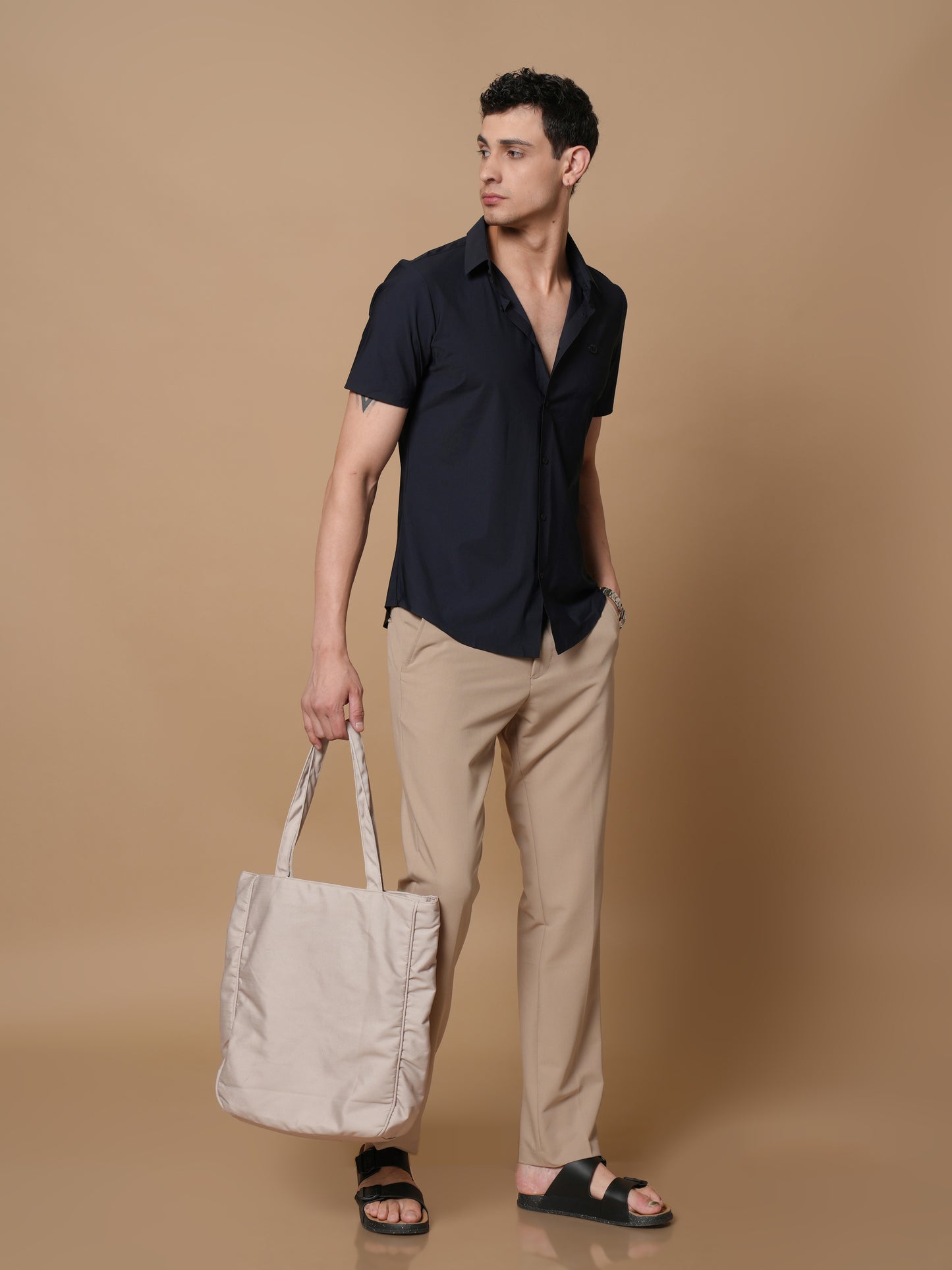 Men’s Short Sleeve Stitchless Shirt Navy