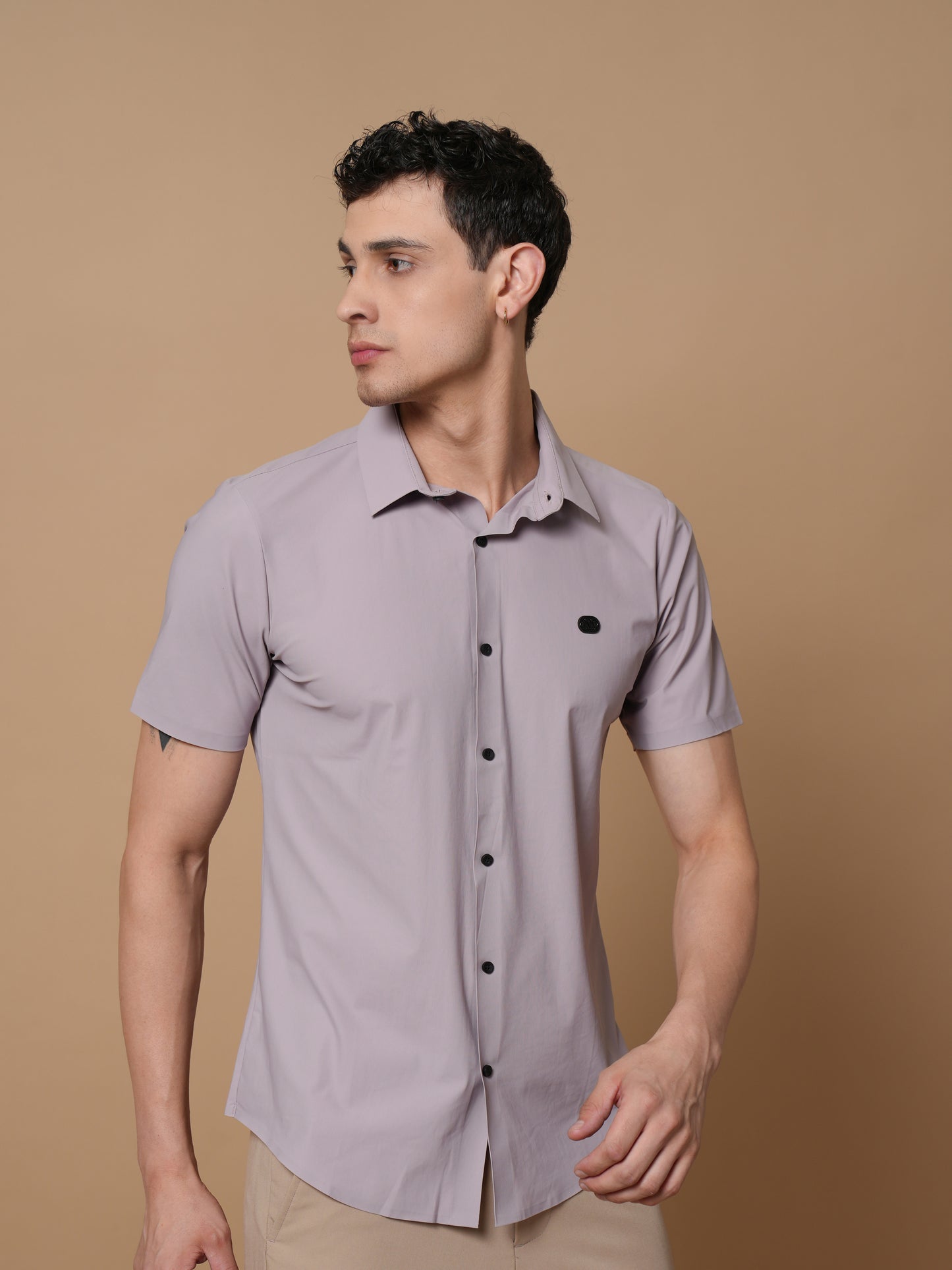 Men’s Short Sleeve Stitchless Shirt Pink