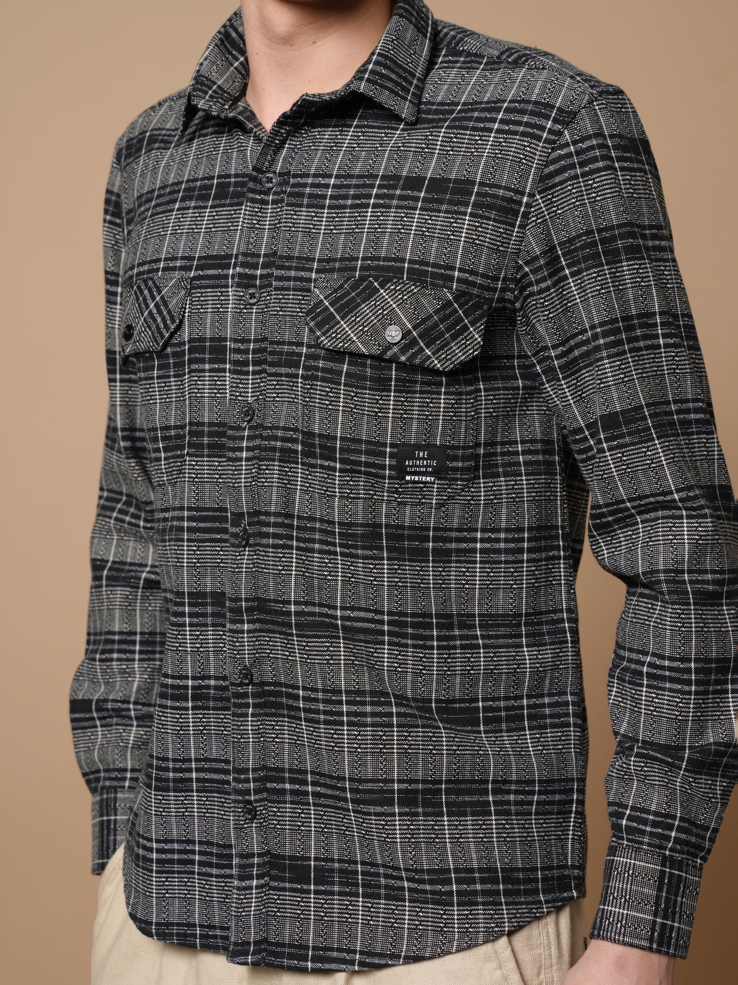 Men’s  Checked Casual Shirt With Dual Pockets