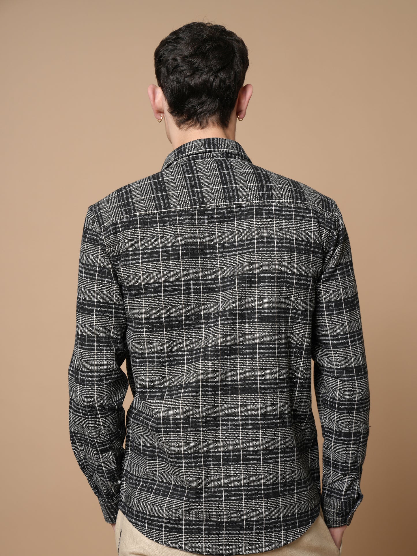 Men’s  Checked Casual Shirt With Dual Pockets