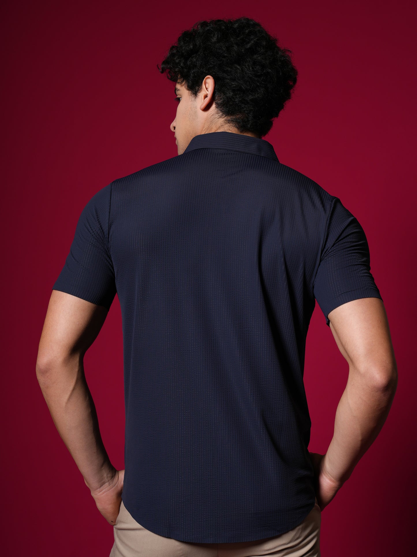 Men’s Short Sleeve Stitchless Shirt Navy