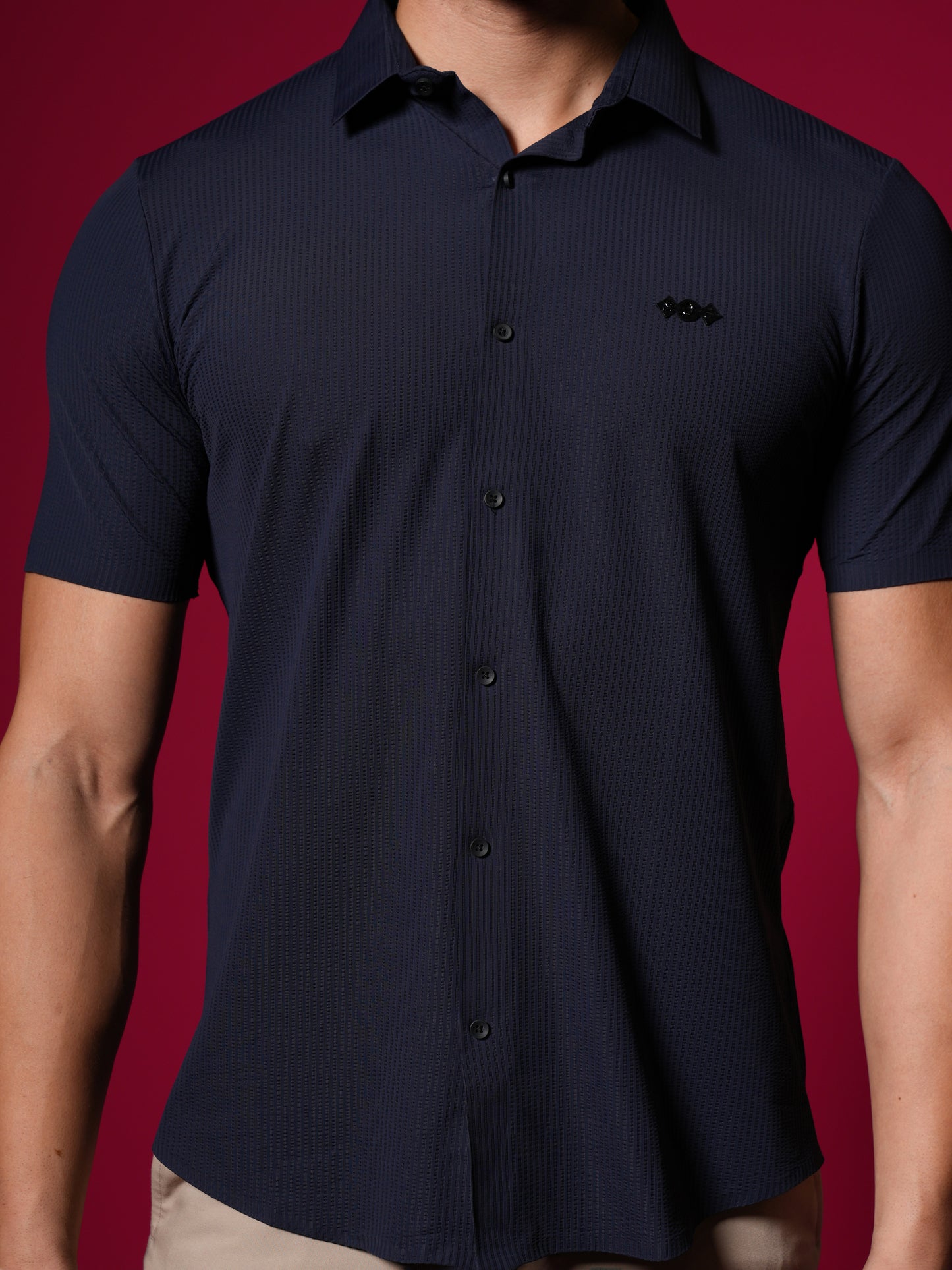 Men’s Short Sleeve Stitchless Shirt Navy