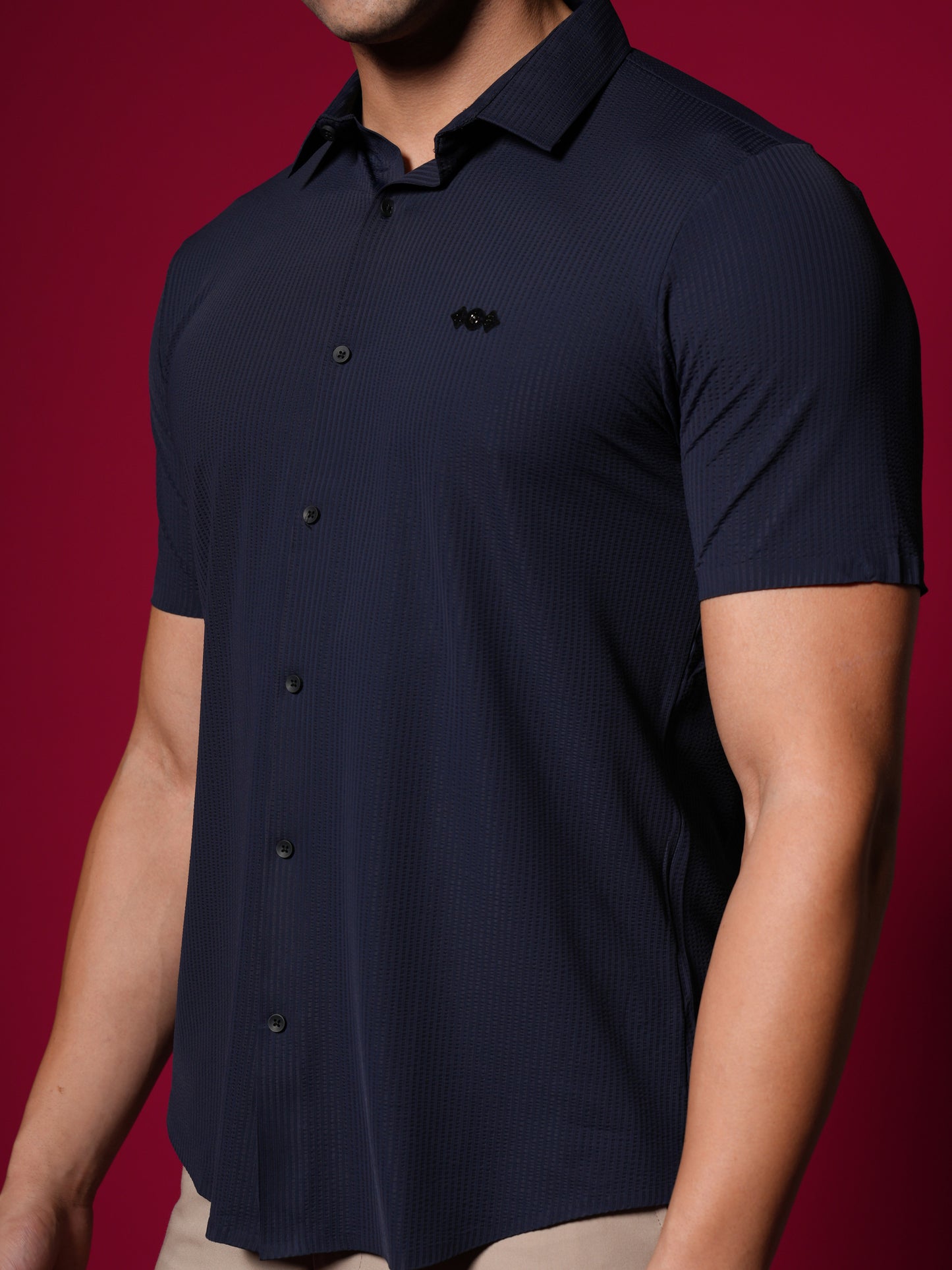Men’s Short Sleeve Stitchless Shirt Navy