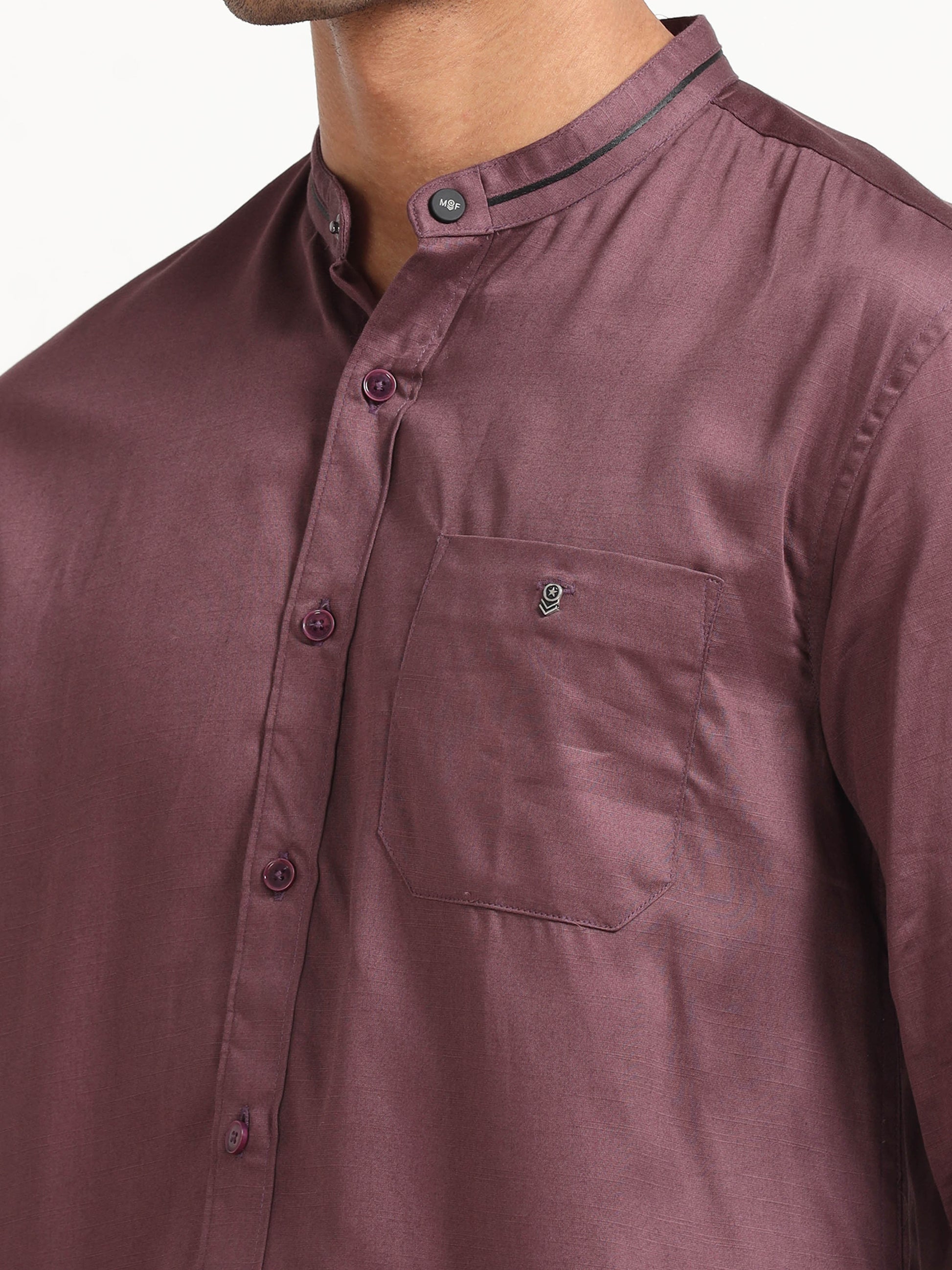  Satin Slub Mud Mens Wine Shirt 