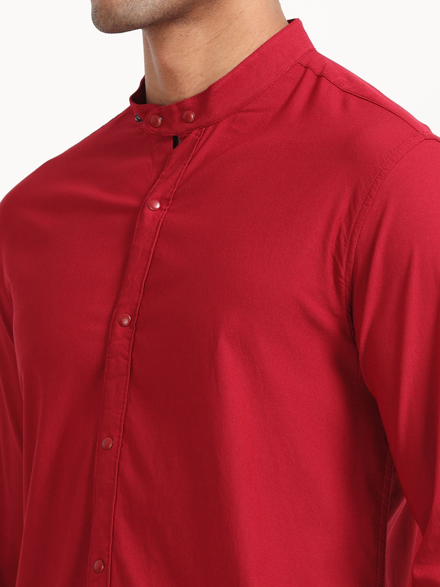 Red Super Lycra Dobby Shirt for Men 