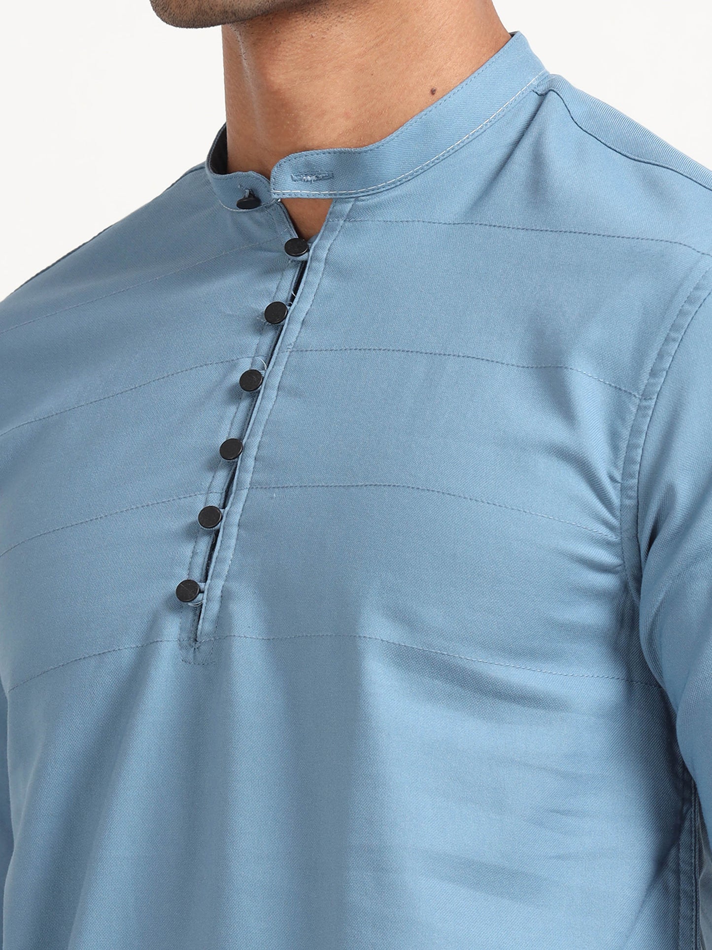 Blue Dobby Lycra Solid Shirt