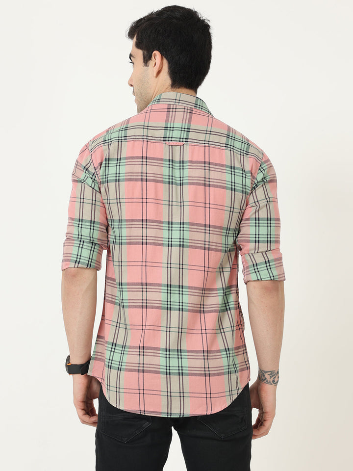 Daisy Pink Check Shirt for Men