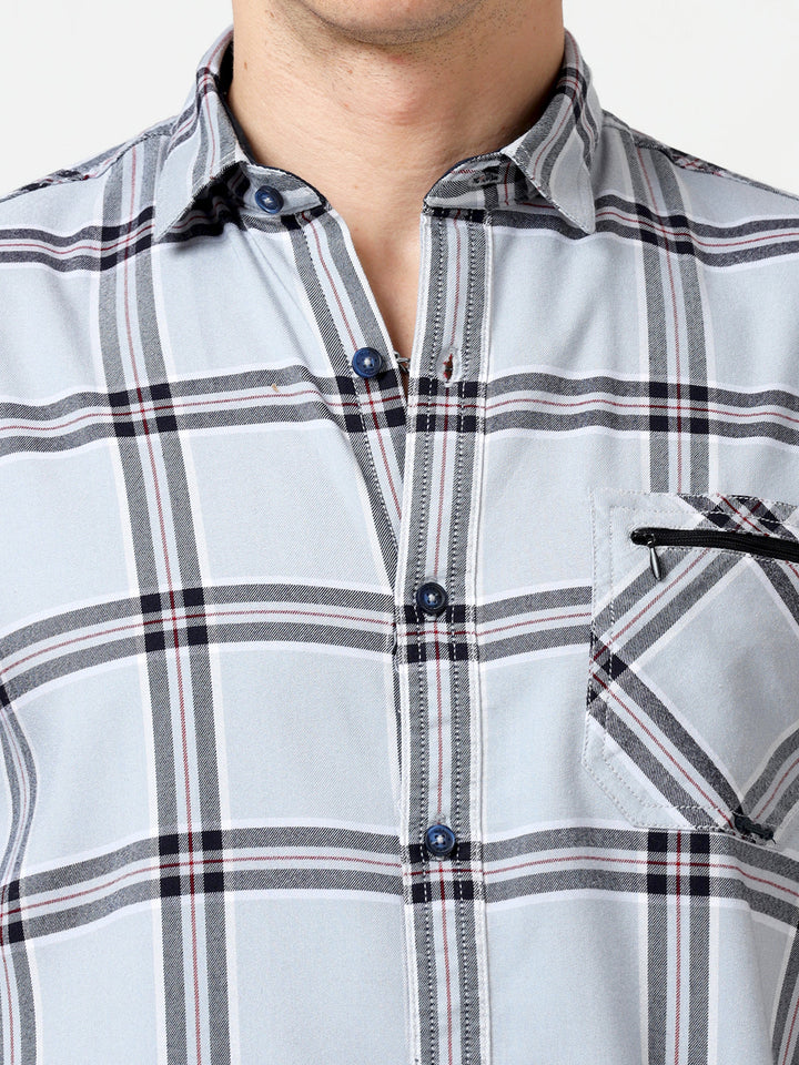  French Grey Check Shirt for Men at Great Price