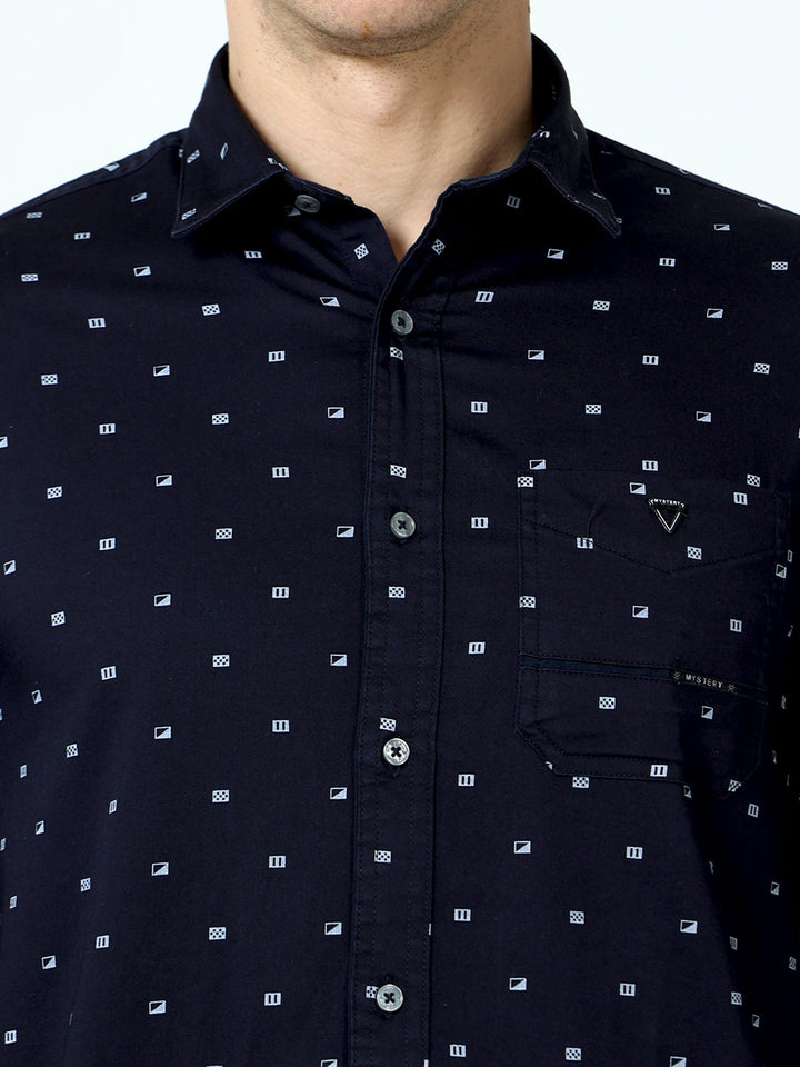 Geometric print casual shirt