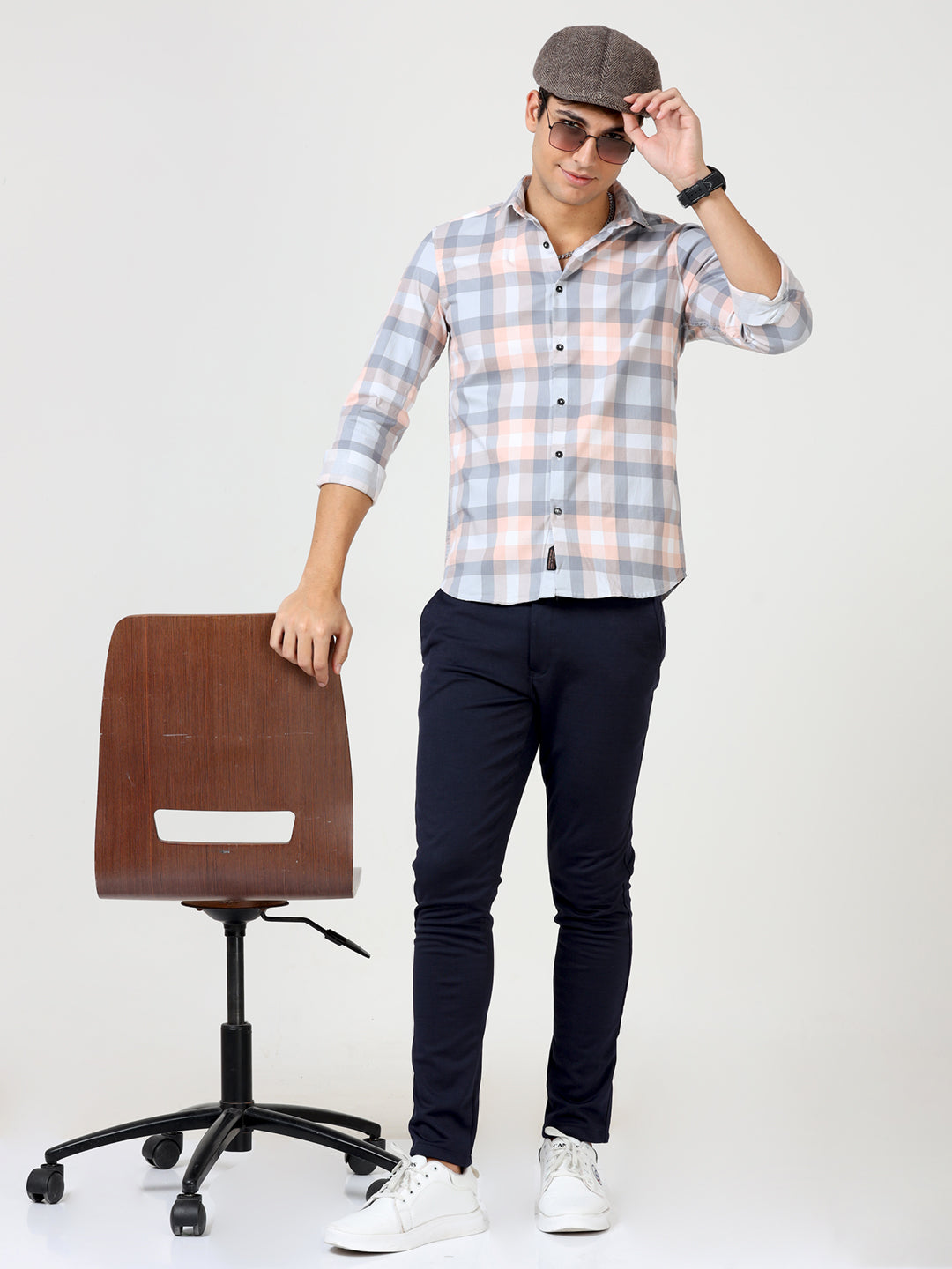 Pastel Mens Casual Check Shirts