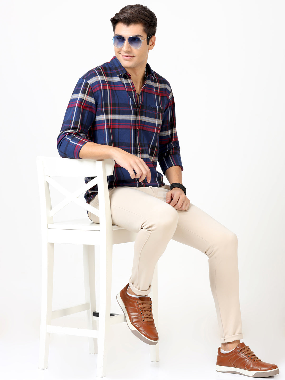  Jay Blue Check Shirt Mens