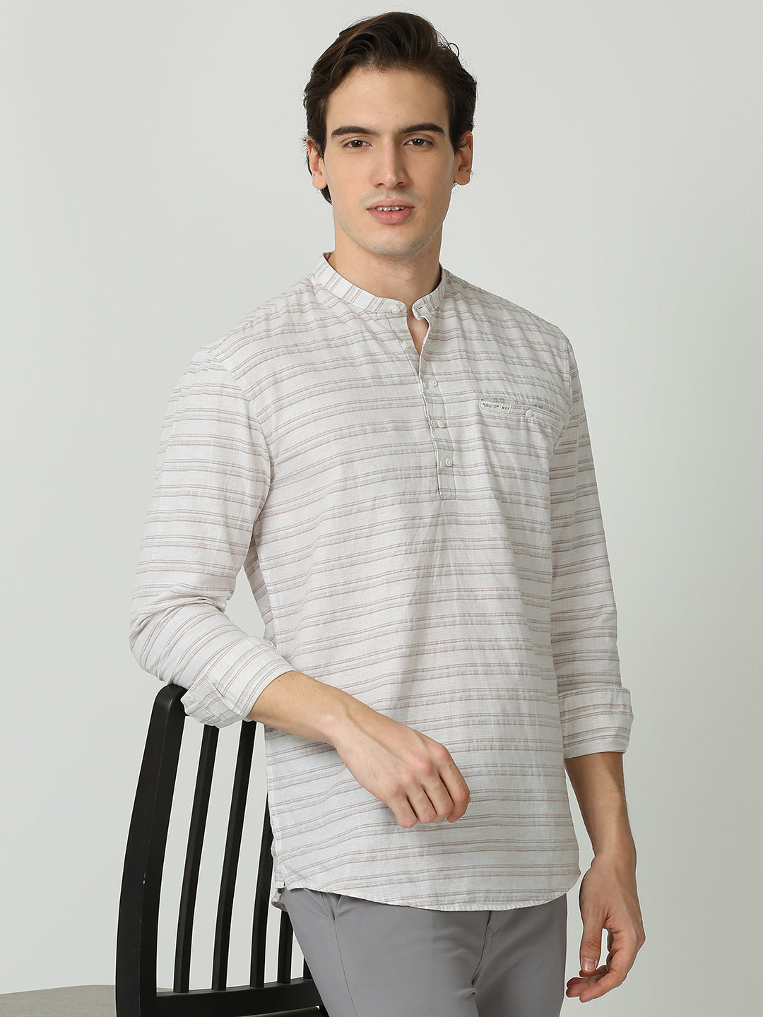  Line Regular Fit Striped Kurta For Men