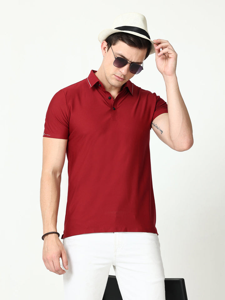 Stitchless Polo Collar Casual Tshirt