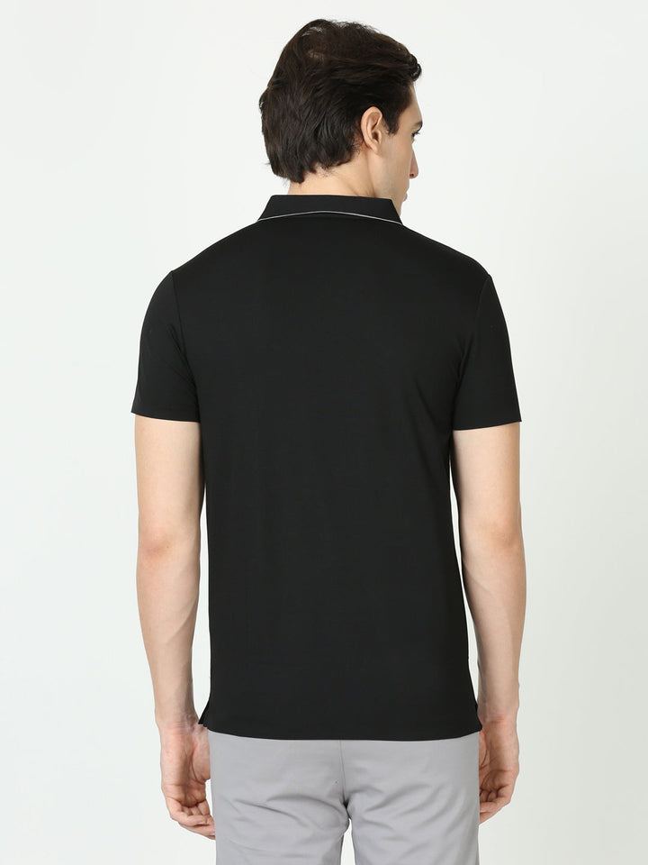 Seamless Zeus Black Polo Tshirt for men