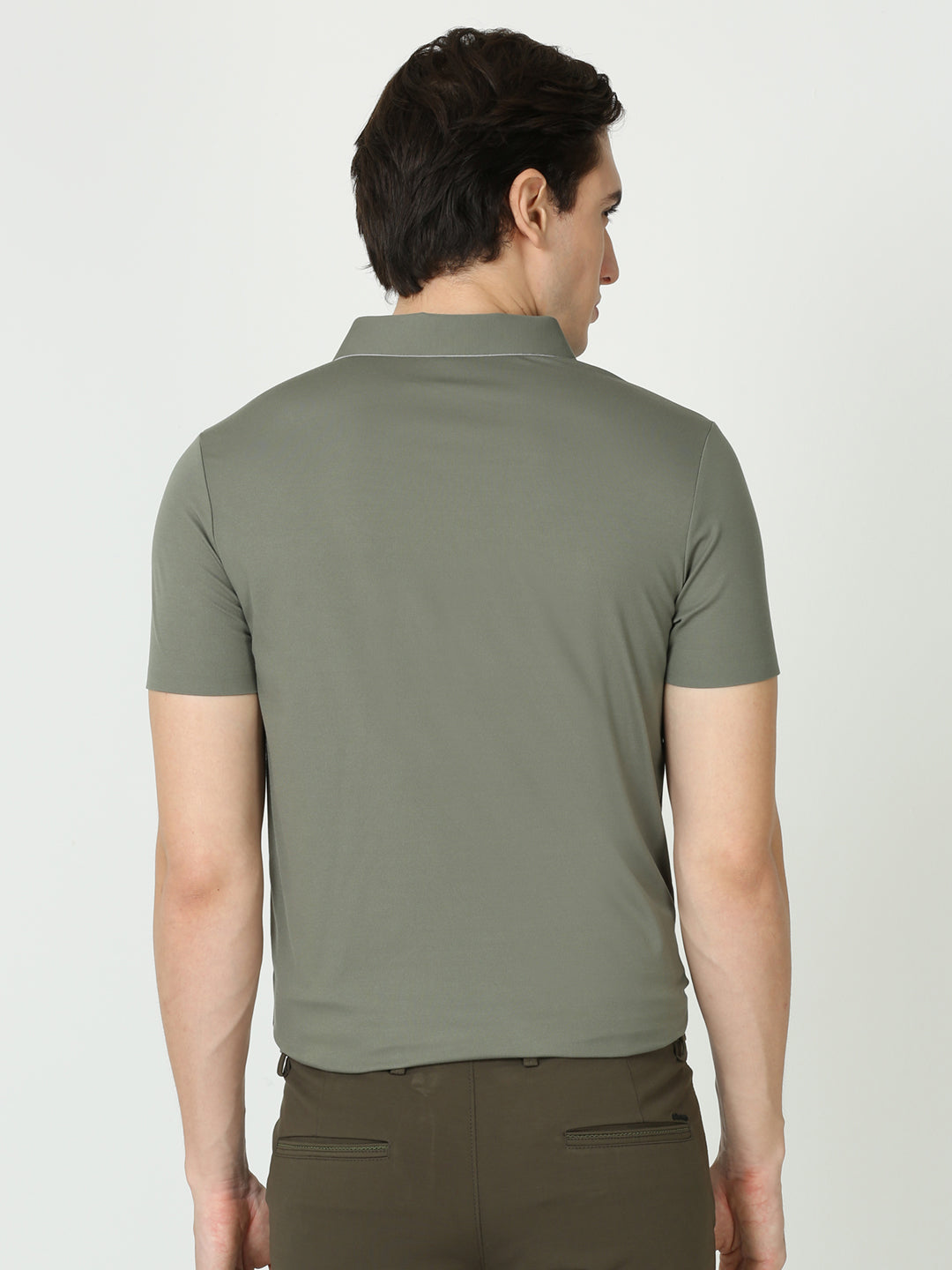 Seamless Crocodile olive green polo t shirt for men