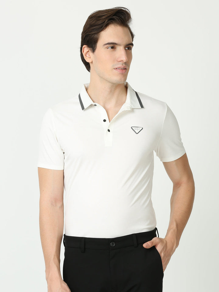 Seamless Timberwolf White Polo Tshirt for men