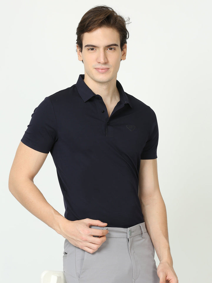 Seamless Royal navy blue polo tshirt for men
