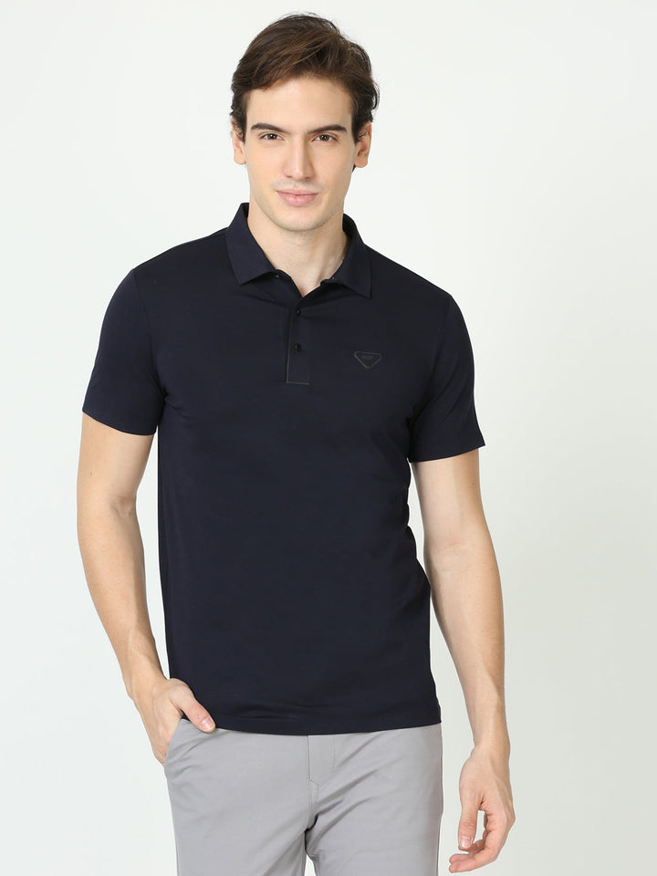 Seamless Royal navy blue polo tshirt for men