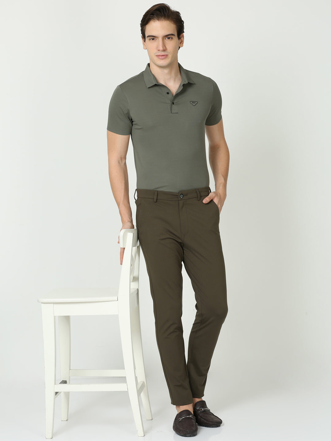 Seamless Finch Green polo tshirt for men