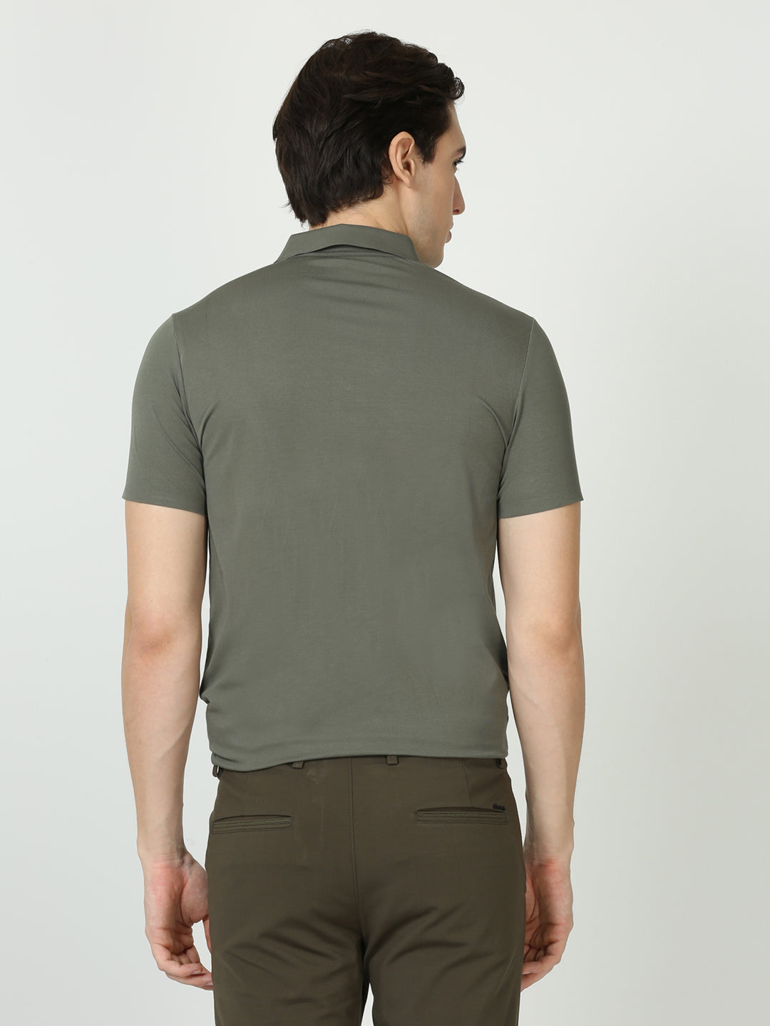 Seamless Finch Green polo tshirt for men